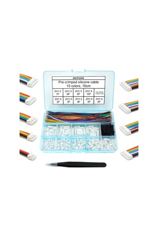 1 Kit Önce Ön Silikon Konektörleri Ve Jst Zh 1.5 Konektör 160mm 6.3 İnç İle Uyumlu Kablolar