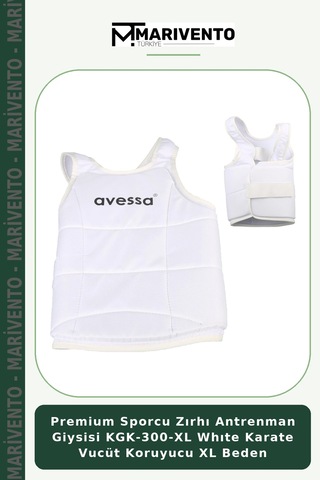 Premium Sporcu Zırhı Antrenman Giysisi Kgk-300-xl Whıte Karate Vucüt Koruyucu Xl Beden Beyaz
