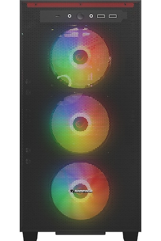 Rampage Blaze Mesh Temperli Camlı 4x12 CM ARGB Fan M-Atx 400W PSU Oyuncu Kasası