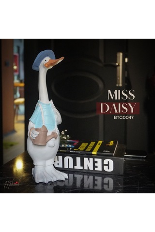 El Yapımı Ördek Figürü Mavi Şapkalı Ve Sulama Kabı İle - Eğlencel