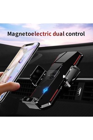 Createtech Manyetik Araç Telefonu Tutucu 66w Kablosuz Hızlı Şarj Kızılötesi Indüksiyon Araba Hava Black 2 - Güvenli Montajlı Kullanım -