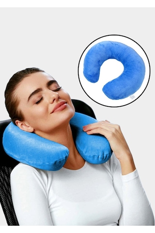 Thentech Uzun Yol Seyahat Boyun Yastığı Sehayat Uyku Boyun Yastığı Mavi