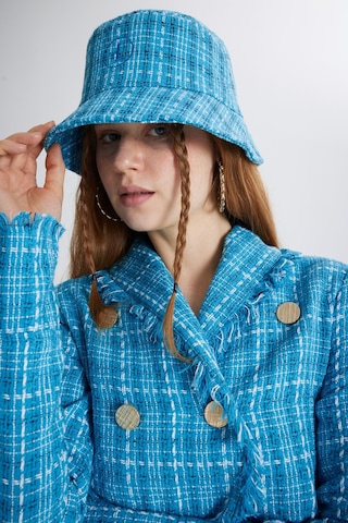 Holly Lolly Tüvit Kumaş Logolu Bucket Tweed Şapka Mavi