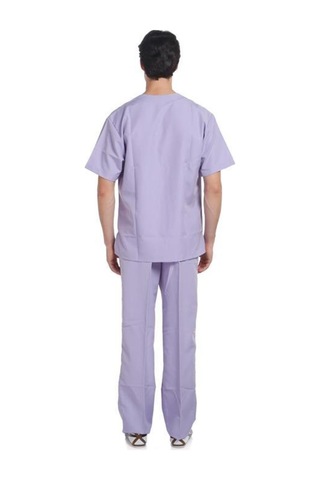 V Yaka Takım Kısa Kol Lila