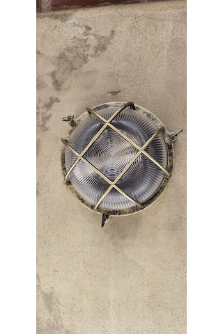 Eskıtme Yuvarlak Alüminyum Gövde Camlı Tavan Armatürü Antik Eskitme