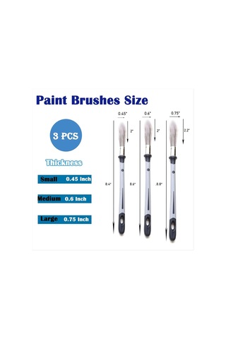 Xurunkeji Boya Fırçası, 0,45 İnç, 0,6 İnç, 0,75 İnç, Boya Fırçası Kırpma Aracı, Temiz Kenarlı Boyama Kalemleri, Uzun Saplı Kırpma Fırçası