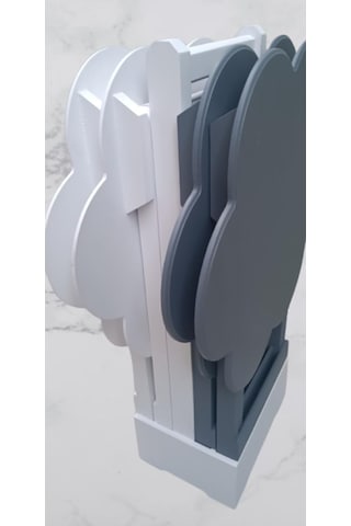 1448bng90112çanta Zigon Sehpa Papatya Dörtlü Model Ahşap Mdf Beyaz Ve Gri Renk Uyum El Yapım