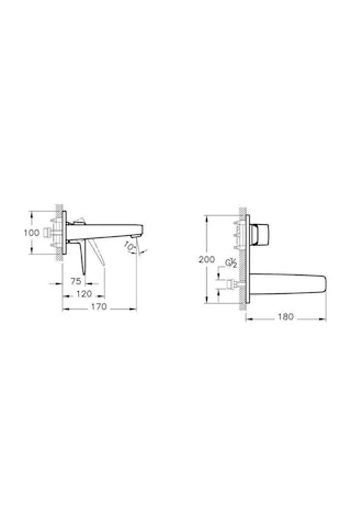 Artema A4273836 Root Square Ankastre Lavabo Bataryası Mat Siyah