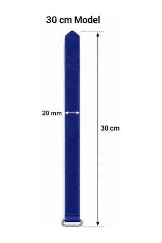 10'lu Cırt Kablo Bağı - 20mm 30 Cm Mavi