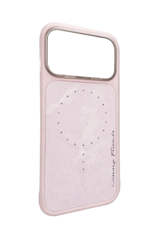 Apple Uyumlu iPhone 17 Magsafe Özellikli Magnetic Fashion Stone Serisi Telefon Kılıfı Pembe