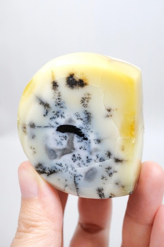 Merlinit Dendritik Opal - Mavi Kalsedon Ve Bal Opalı Serbest Form İçgörü Ve Denge Taşı, 117g