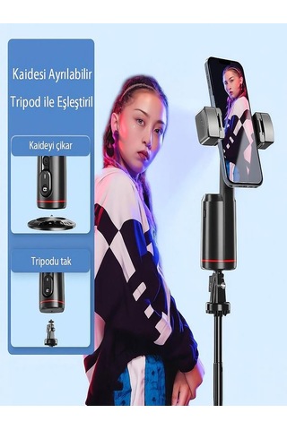 360 Yüz Takipli Rgb Işıklı Profesyonel Gimbal Tripod Telefon Sabitleyici Fotoğraf & Video