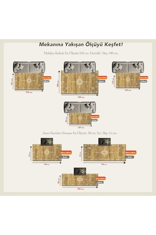 Cool Halı Private Xw Gold Krem Vintage Dijital Baskılı Yıkanan Kaymaz Şönil Şık Saray Salon Halısı
