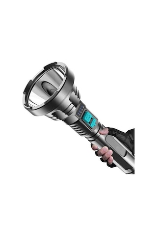 Geeksen P700 Led Işık Kaynağı Usb Şarjlı Fener, Ipx6 Su Geçirmez, 3 Seviye Parlaklık, 99 Saat Pil Ömrü, Akıllı Pil Göstergesi, Siyah Siyah