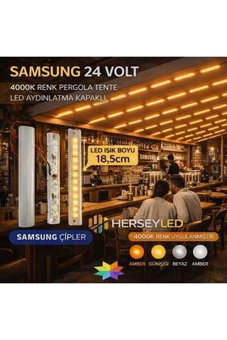 Samsung 24 Volt 4000k Pergola Tente Led Aydınlatma Kapaklı Natural Beyaz