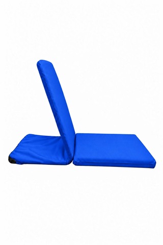 Meditasyon Sandalyesi Backjack Destekli Yer Minderi Su Ve Leke Tutmaz Duck Kumaş Saks Mavi