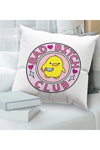 BK Gift Esprili Beyaz Kırlent Yastık, Ev Hediyesi, Ev Dekorasyonu