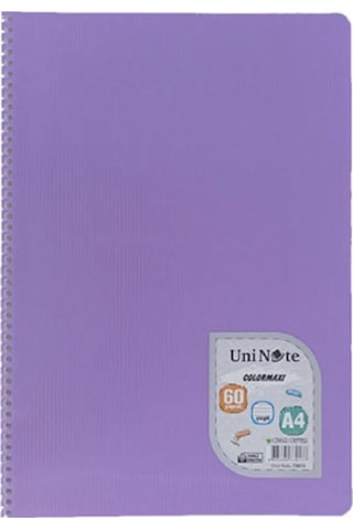Çınar A4 Colormaxi Spiralli Defter Plastik Kapak Çizgili 60 Yaprak 4 Adet