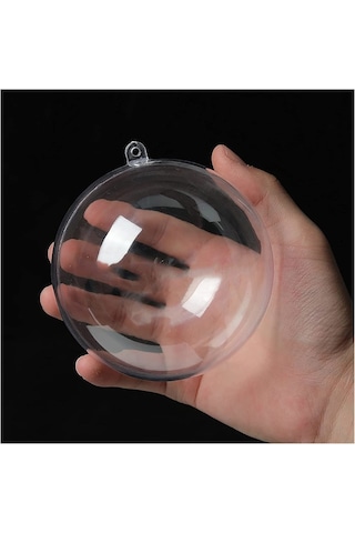 Şeffaf Mika Küre - Asılabilir Plastik Top - 12 cm
