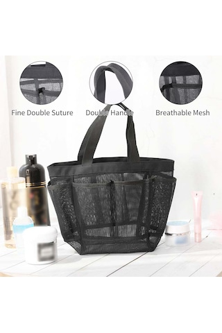 Fosenze Siyah 7 Cepli Mesh Duş Sepeti, Taşınabilir Çekmeceli Organizer, Su Geçirmez, Üniversite Ve Spor İçin Zp-025 Siyah