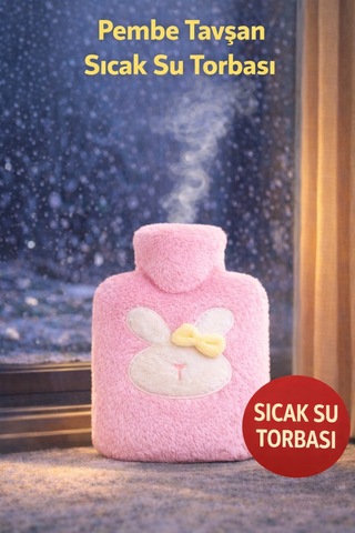 Pembe Peluş Sıcak Su Torbası Regl Ağrısı & Kış İçin El Isıtıcı Renkli