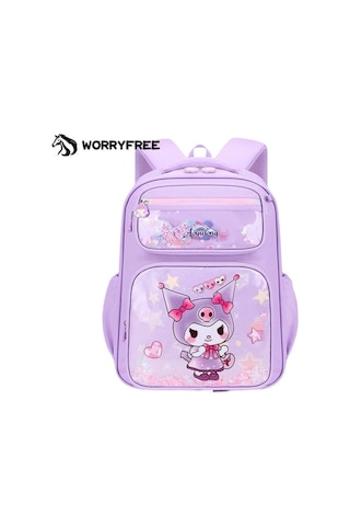 Sevimli Kuromi Öğrenci Hafif Okul Çantası - Mor - Büyük
