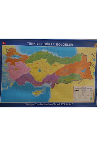 Artı Türkiye Coğrafi Bölgeler Haritası 70X100