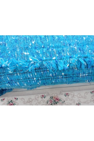 Tavşan Tüyü El Dokuma Çift Kişilik Yatak Örtüsü 280x260 -mavi Mavi