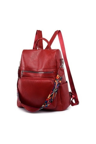 Kadın Sırt Çantası Kore Tarzı Hırsızlığa Karşı Moda Büyük Kapasiteli Eğlence Seyahat Öğrenci-kırmızı Kirmizi