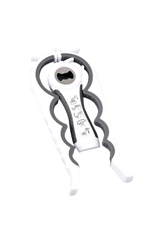 Konesam Beyaz-gri 2 Parça Set: 4'lü Konserve Açıcı + 5'lü Şişe Açıcı, Çeşitli Boyutlardaki Konserveler Ve Şişeler İçin Ergonomik, Kaymazsız Kollü Mutfak Aleti Gri