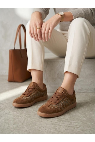 Venüs 2609922k Kadın Hakiki Deri Süet Desenli Sneaker Ayakkabı Taba