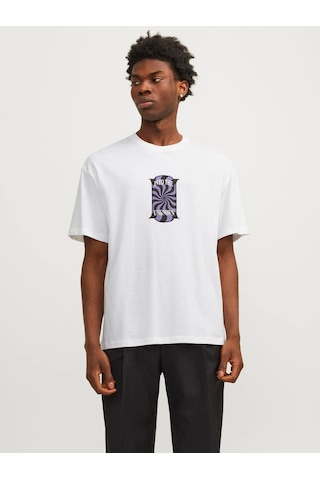 Jack & Jones Erkek Sırt Baskılı Oversize T-shirt - 12256930 001