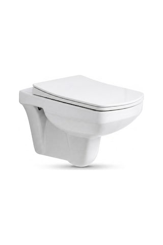 Quarter Bath Gideros Asma Klozet , Delikli,pp Kapak Dahil -2 Parça Set , Beyaz Qrs.36.01.03.01