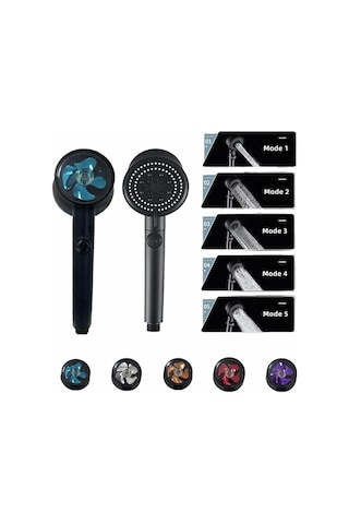 Mayaglory Turbo Fan 5 Fonksiyonlu Su Tasarruflu Dus Basligi Turbo El Dusu Siyah Sku: Smg8690010147899