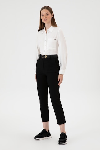 U.S. Polo Assn. Kadın Siyah Carrot High Waist Fit Kanvas Pantolon 50309273-VR046