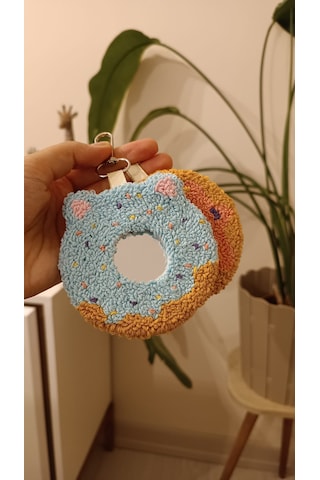 Aynalı Donut Anahtarlık Charm Turkuaz