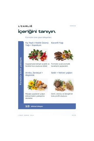 L'carlıe Dorsivia Isınma Etkili Masaj Kremi Bitkisel 100 Ml