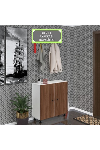 Kenzlife Ayakkabılık Galoş5 Cvzbyz 53 080 32 Kapaklı 5 Raflı 20 Çift Ayakkabı Kapasitesi Ahşap