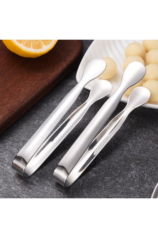 2'li Mini Maşa Şeker Maşası Paslanmaz Çelik Buz Maşası Küçük Servis Maşası