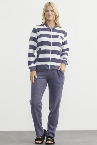 Fitilli Çizgi Kombinli Pijama Takım - Lacivert Lacivert