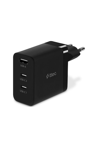 Ttec Smartcharger Trio Gan 65W PD Seyahat Hızlı Şarj Aleti 2 USB-C+USB-A