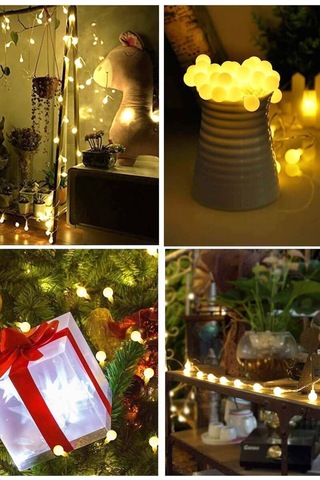Led Işıklı Ampul Top Dizeleri 20'li 3 Metre Dekoratif Süsleme Ev Dekorasyonu Top Dizeleri