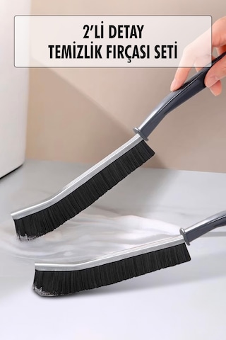 2 Li Çok Amaçlı Temizlik Fırçası & Derz Fırçası & Mutfak Banyo Temizlik Fırçası 14383350
