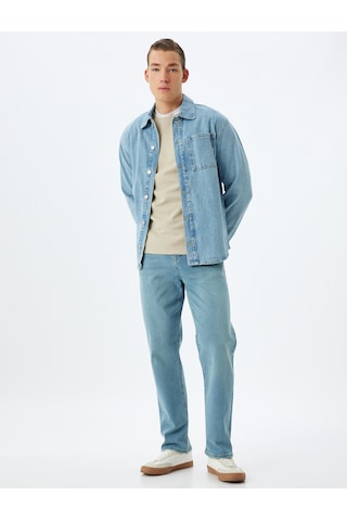 Koton Straight Fit Kot Pantolon - Mark Jean Açık İndigo 5wam40119ıd Açık İndigo