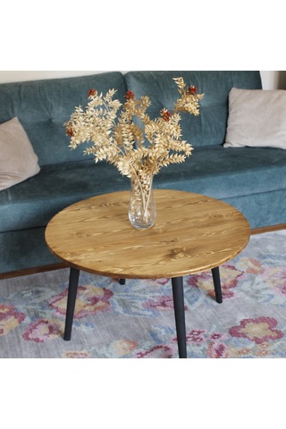 Ahşap Yuvarlak Ort Sehpa- 75 Cm Çap