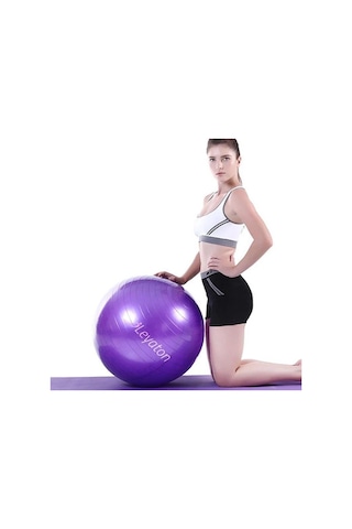Leyaton Pilates Topu 65 CM Mor + Pompa