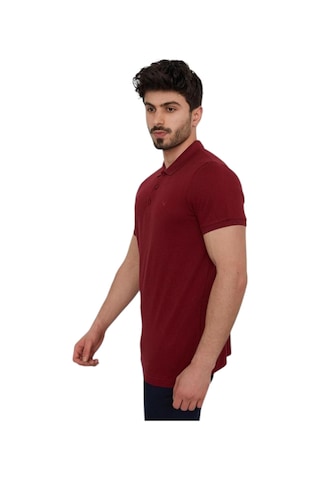 Cazador Erkek Polo Yaka Slim Fit Pike Düz Pamuklu Tişört Bordo