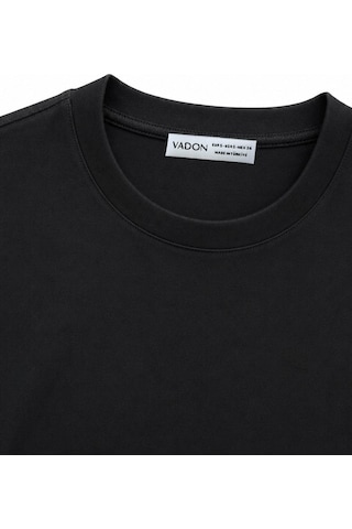 Vadon 1009 Kadın Pamuklu Regular Fit Bisiklet Yaka Yumuşak Dokulu Kısa Kollu Basic T-shirt Siyah