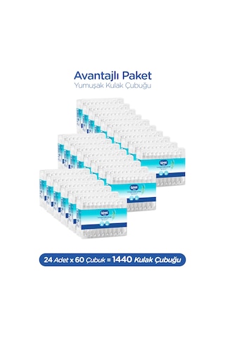 Wee Baby 60'lı Emniyetli Kulak Çubuğu (60x24 1440 Adet)