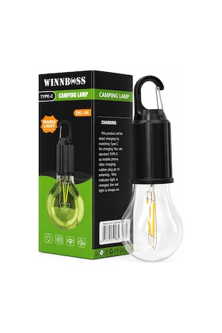 Winnboss Ekl-06 G-912 Kamp Lambası 3-kademe Işık Usb Şarjlı Mandallı Kanca Askılık Diğer
